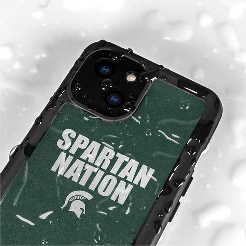 Michigan State University Spartans Nation iPhone 15 Plus Waterproof Case
